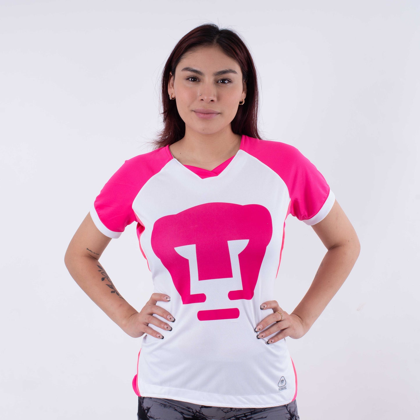 Blusa PUMAS para Dama – Estilo Moderno en Blanco y Rosa