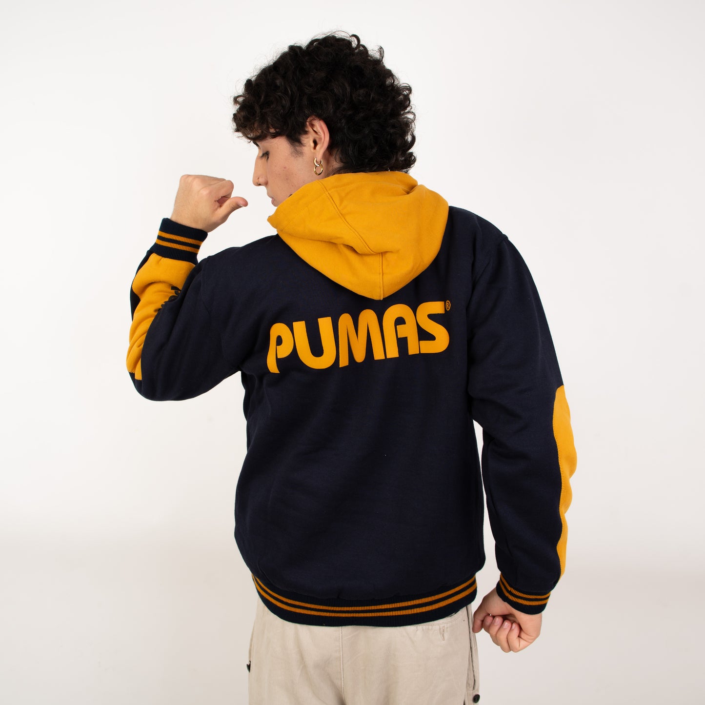 Sudadera Retro PUMAS Oficial – Diseño Azul y Dorado